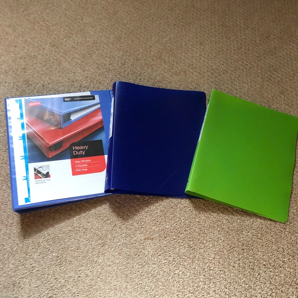 Set Of Three: Three- Ringed Binders